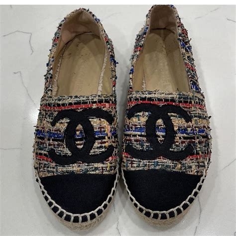 chanel espadrilles 2017 canvas|Chanel tweed espadrilles.